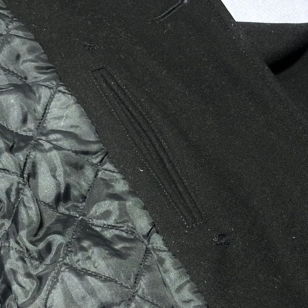 J Crew Double Breasted Wool Blend Insulated Black Coat Women's Size Medium - Picture 13 of 16